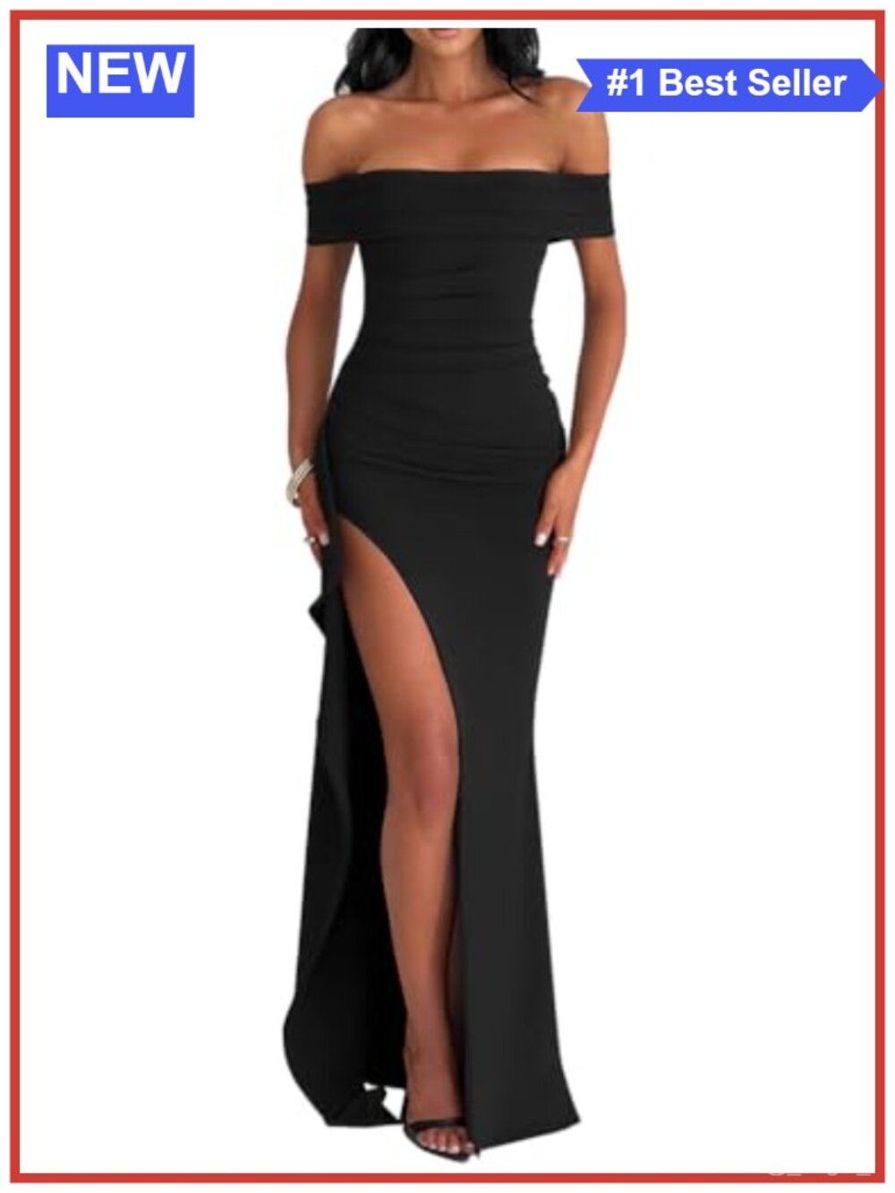 Off Shoulder High Split Bodycon Formal Evening Dress Cocktail Party